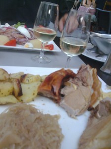Porcelet rôti à la choucroute
