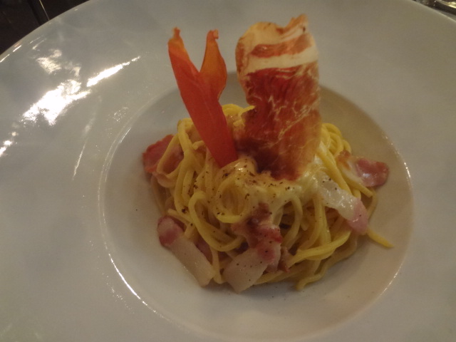 Spaghetti à la chitarra façon carbonara © GP