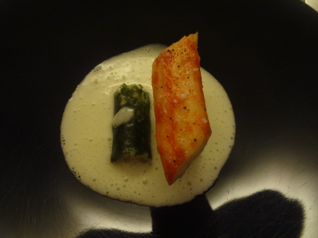 King crabe snacké, concombre mariné © GP