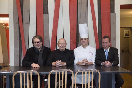 Vavro, Bocuse, le chef, le maître d'hôtel © Maurice Rougemont