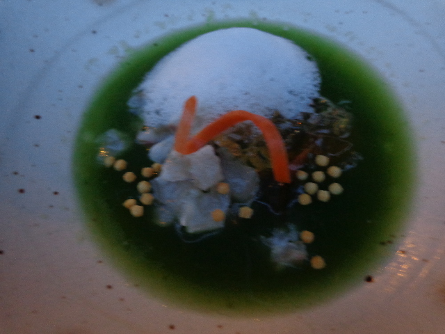 Consommé de concombre et tartare de bar © GP