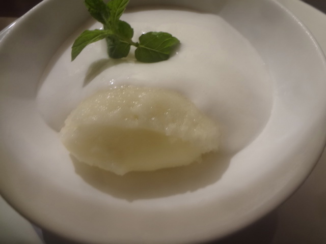 Spuma aux amandes et sorbet citron © GP
