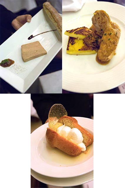 Foie gras, volaille, baba © Maurice Rougemont