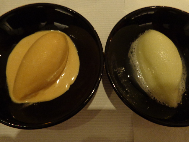 Glace caramel, sorbet raisin © GP