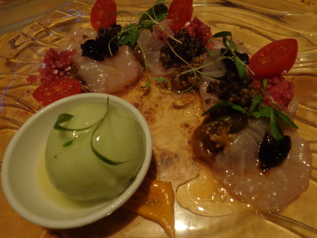 Sashimi et sorbet wasabi © GP