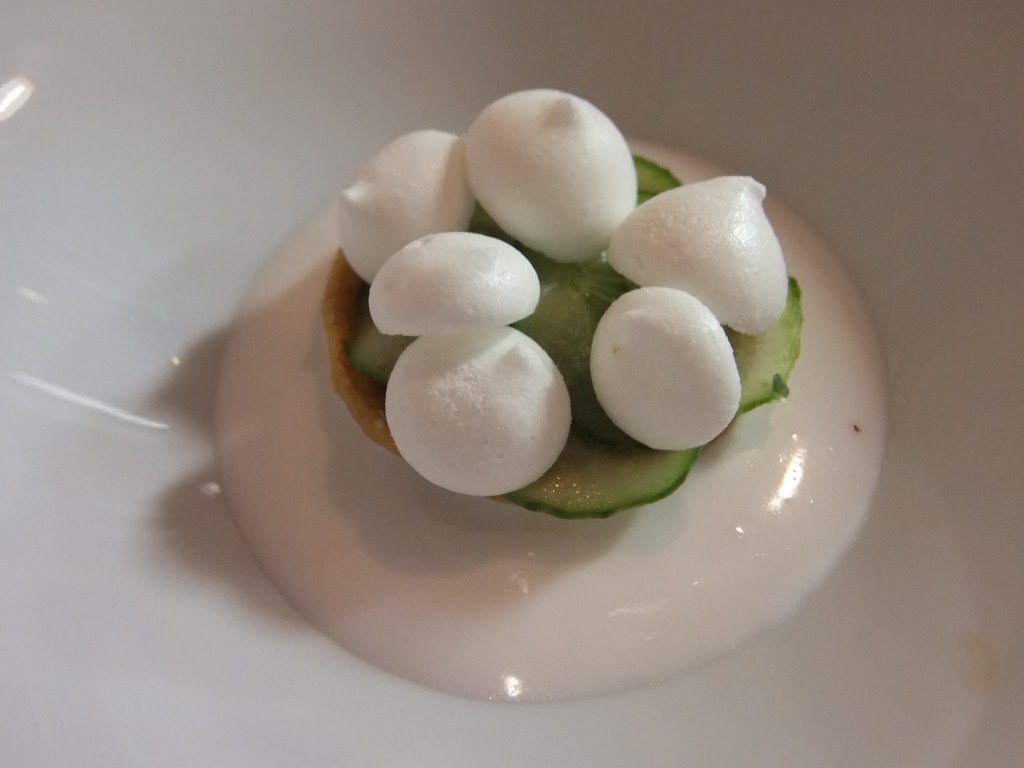 Tarte concombre, lait de coco © GP