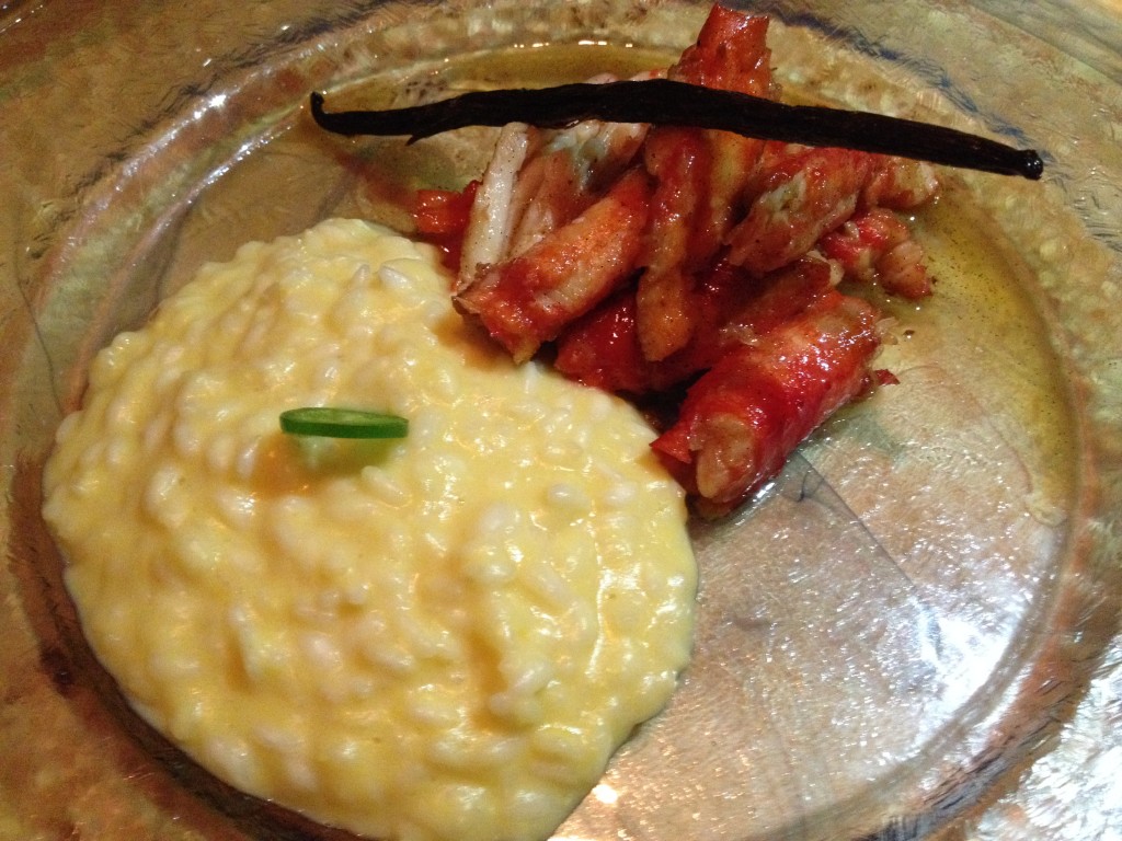 Risotto à la vanille et pinces de crabe © GP