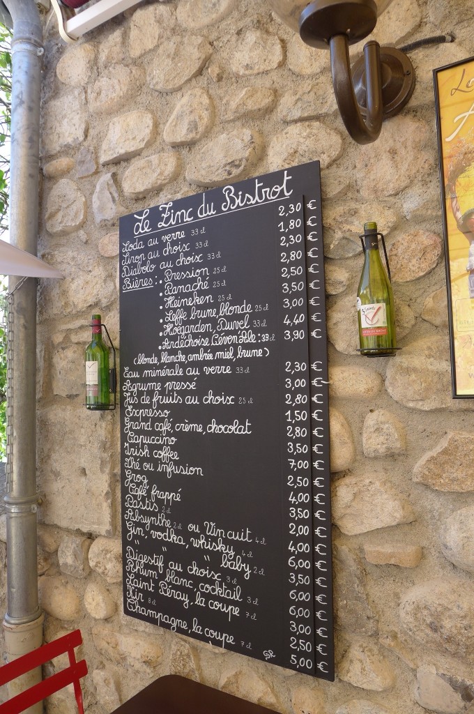 L'ardoise des boissons © GP