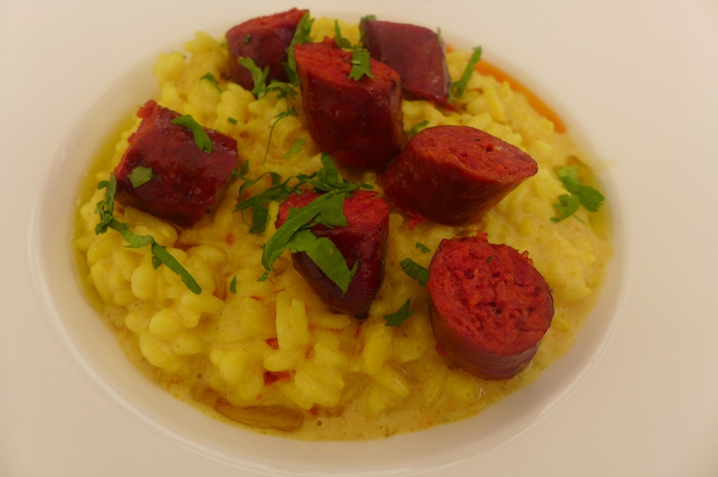Risotto au curcuma et merguez © GP