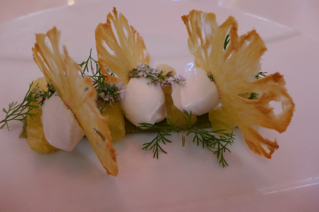 Ananas, coriandre et sorbet coco © GP