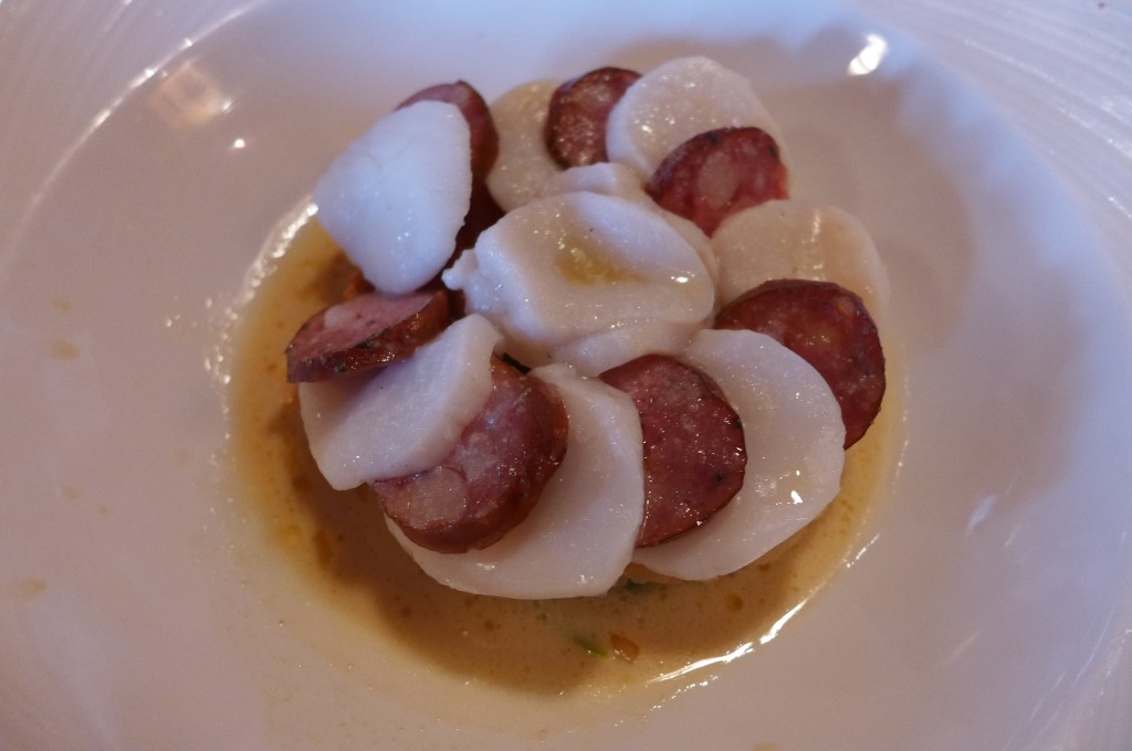 Tarte de Saint-jacques et saucisse de Molène © GP