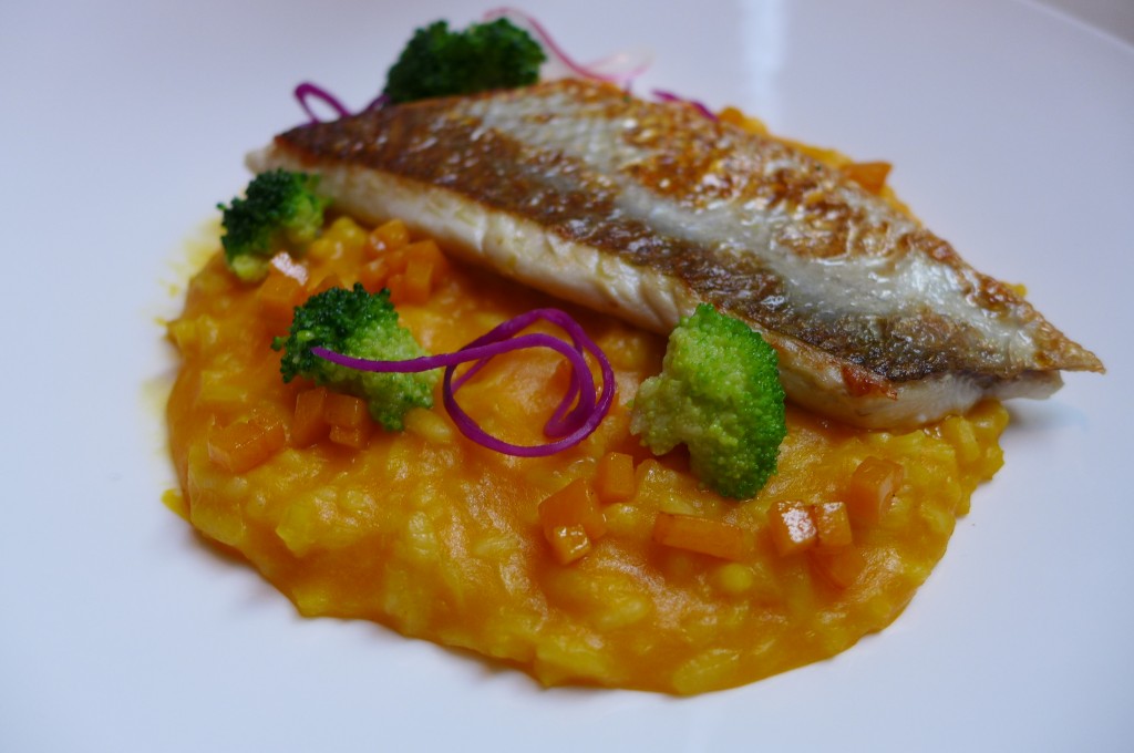 Féra et risotto au potiron © GP