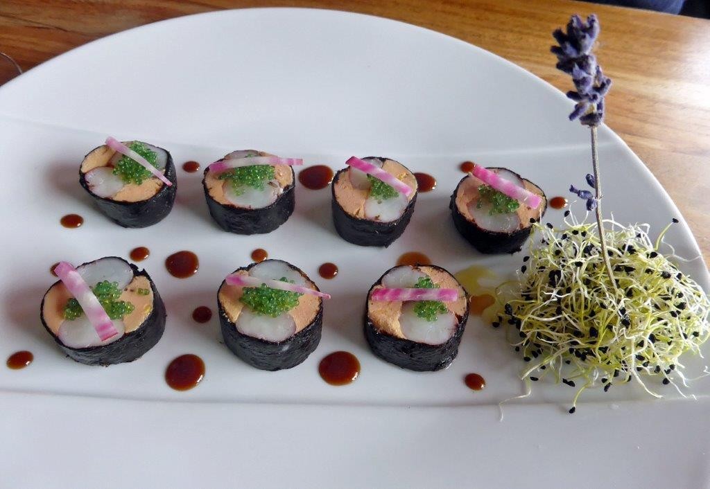 Foie gras et gambas facon maki © AA