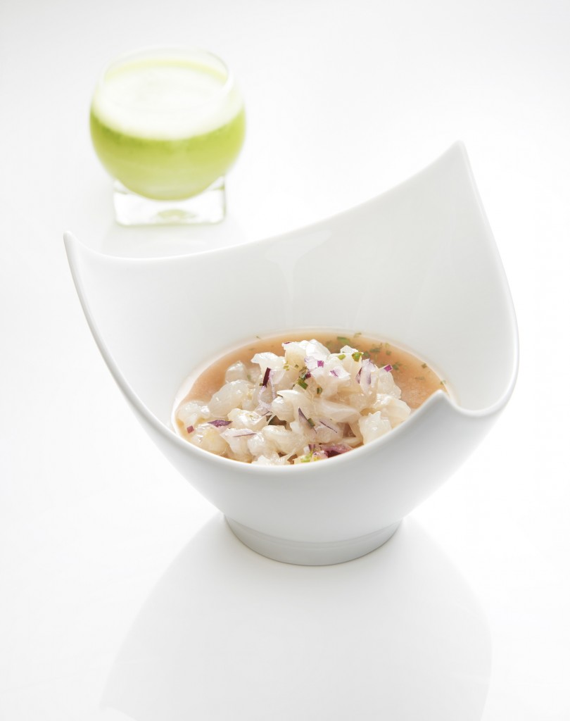 Ceviche de poisson et son mojito végétal © Laurent Fau