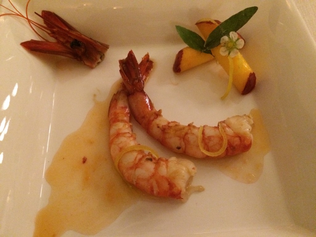 Gamberoni aux pêches © GP