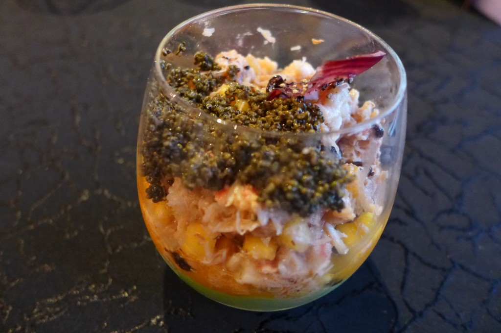 Verrine de guacamole et tourteau © GP