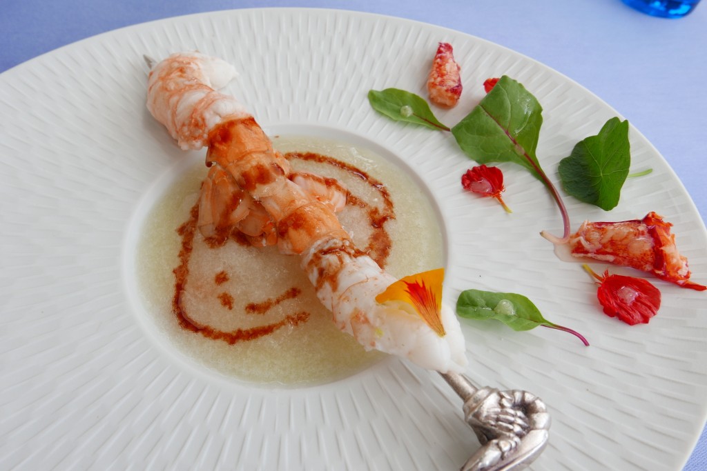 Langoustine et gaspacho de melon © GP