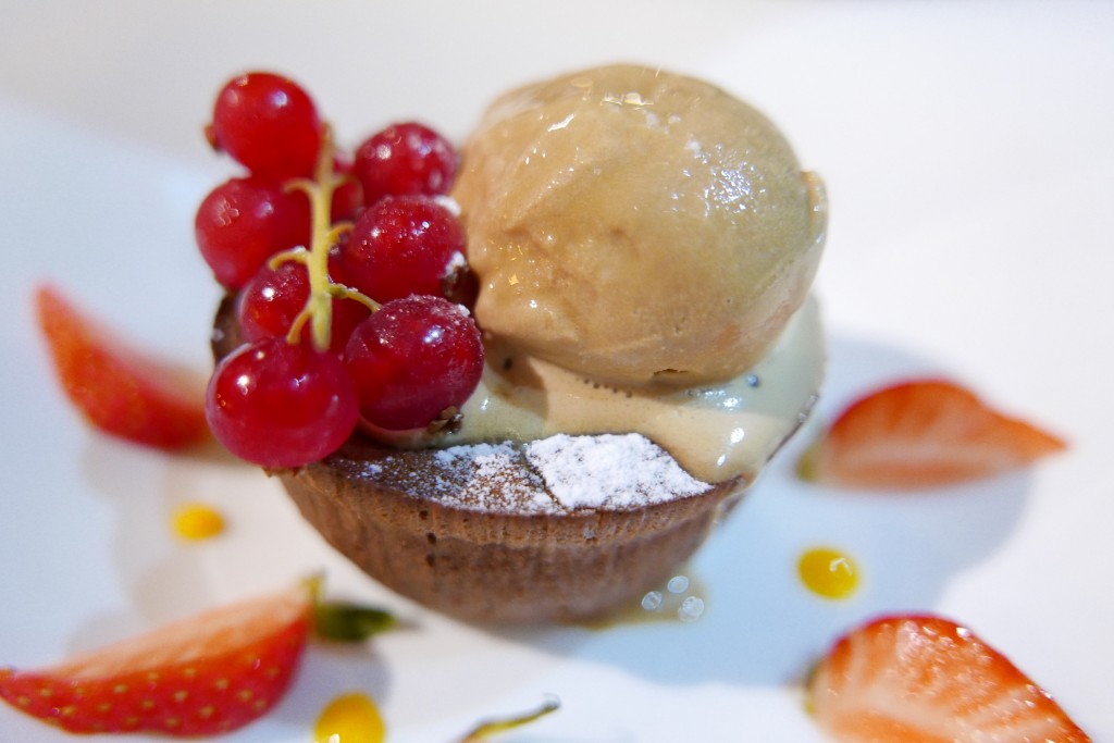 Fondant au chocolat, glace café © GP