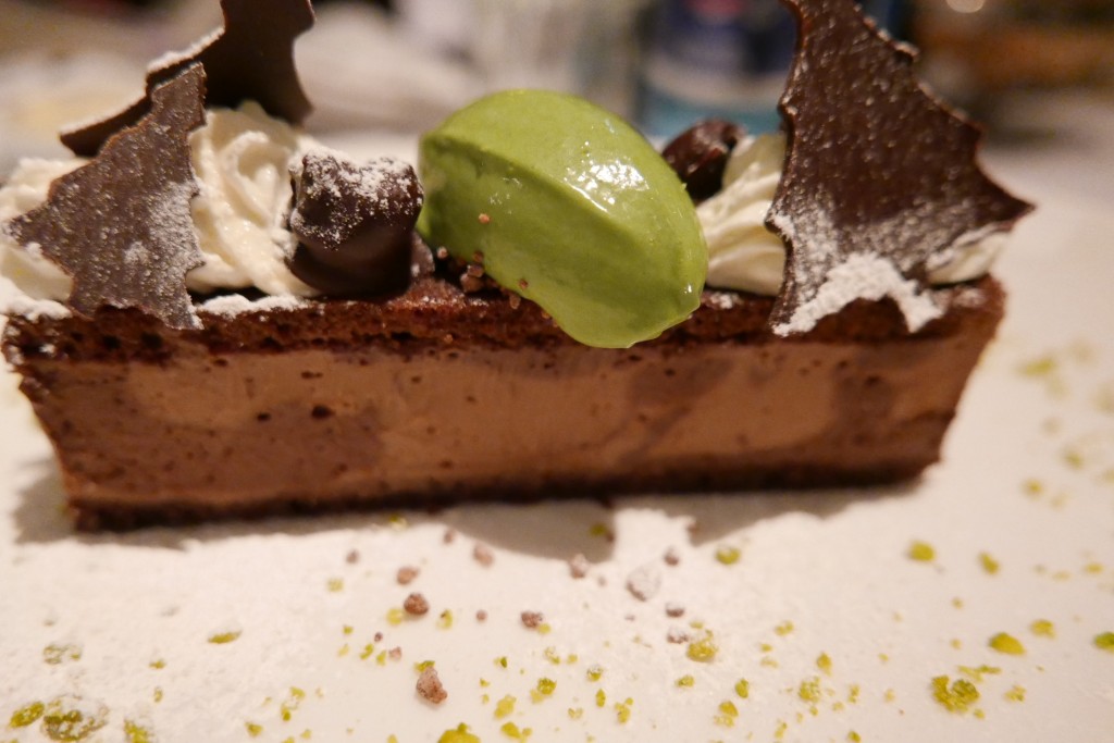 Délice au chocolat, glace pistache © GP