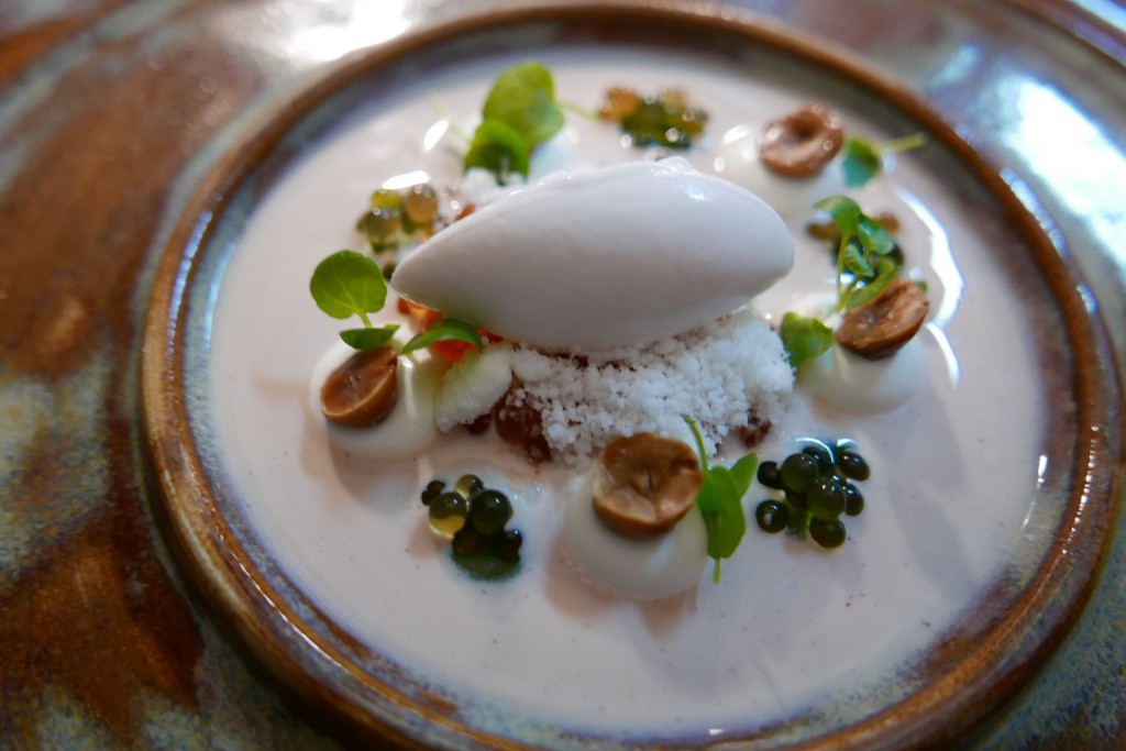 Caviar de saumon lait de noisettes pommes © GP