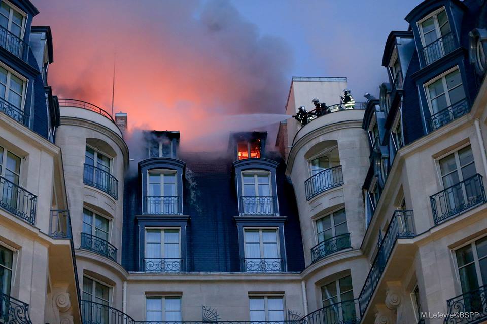 Incendie du Ritz © Brigade des Sapeurs Pompiers de Paris.