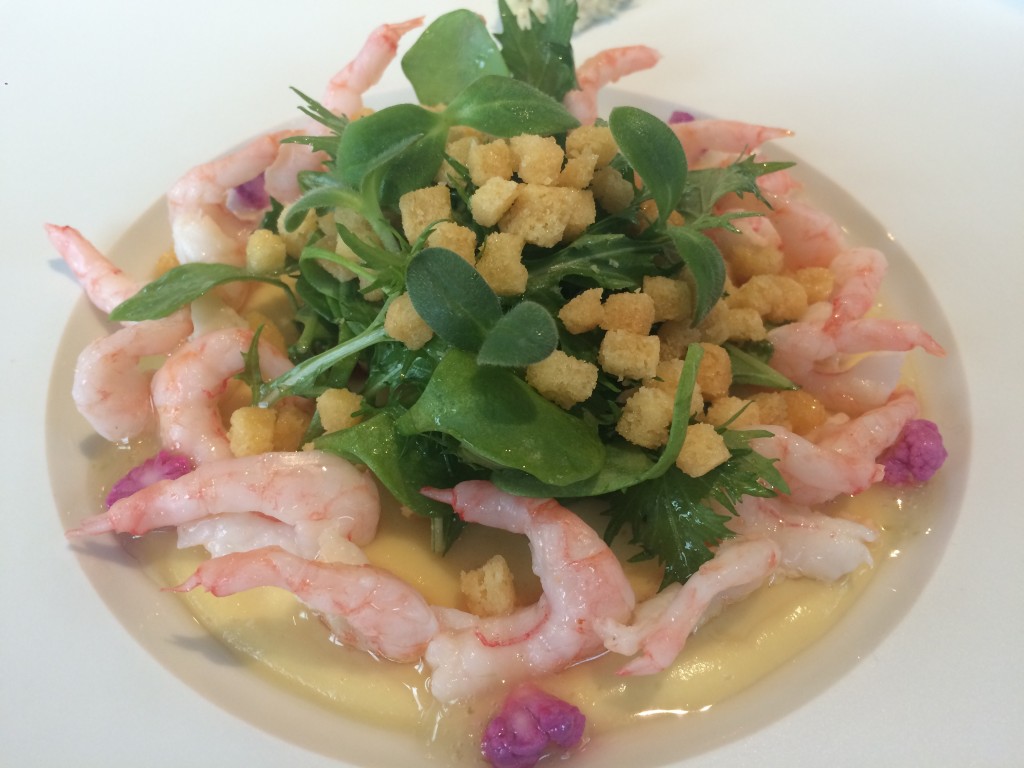 Vichyssoise , crevettes roses, tourteau © GP