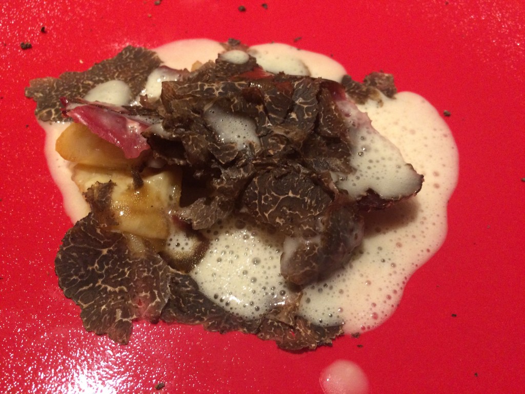 Salsifis , boeuf séché, truffe, bouillon su savagnin © GP