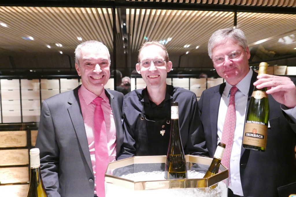 Etienne Hugel, Romain Iltis, Jean Trimbach le 20-09-15 chez Lalique © GP