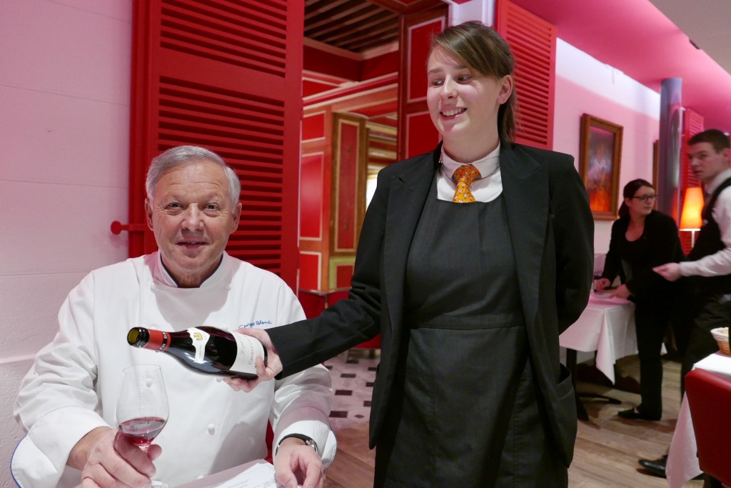 Georges Blanc et le service © GP