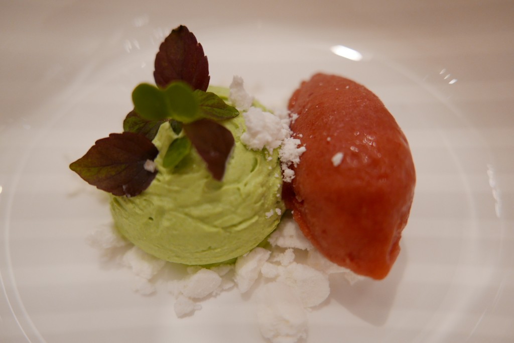 Mousse d'oseille, sorbet fraise © GP