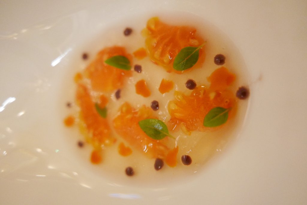 Eau de tomate, pépins et anchois © GP