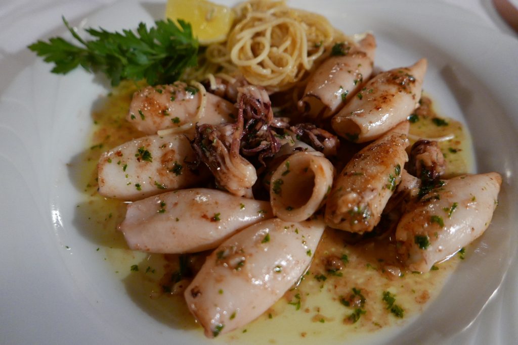 Calmars et spaghetti piquants © GP