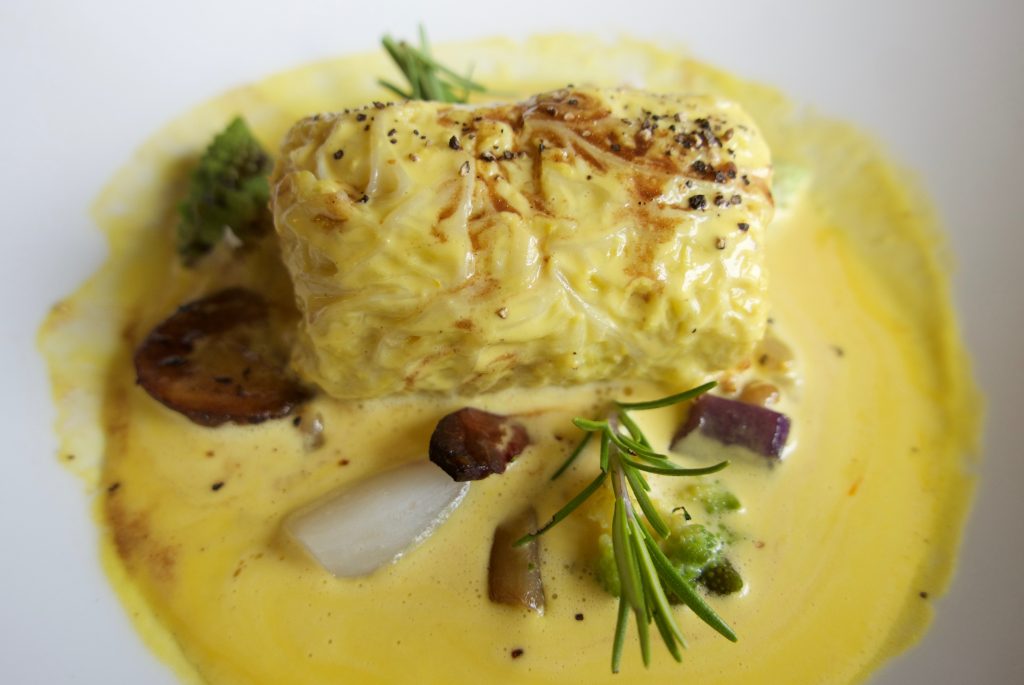 Tournedos de brochet au chou et cèpes © GP