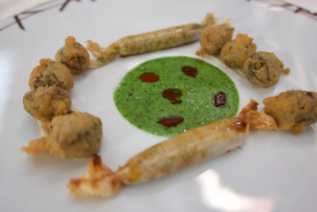 Escargots en tempura et ache des montagnes © GP