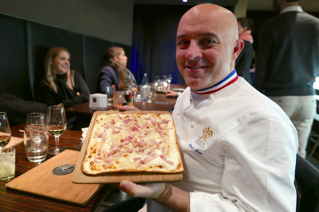 Olivier Nasti et la tarte flambée nature © GP