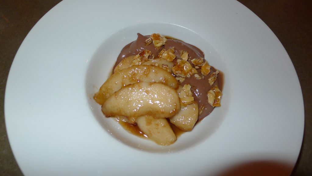Poire flambée au rhum © JPE
